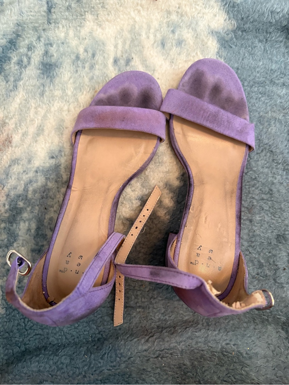 a.n.a Purple Suede Open-Toe Ankle-Strap Heels